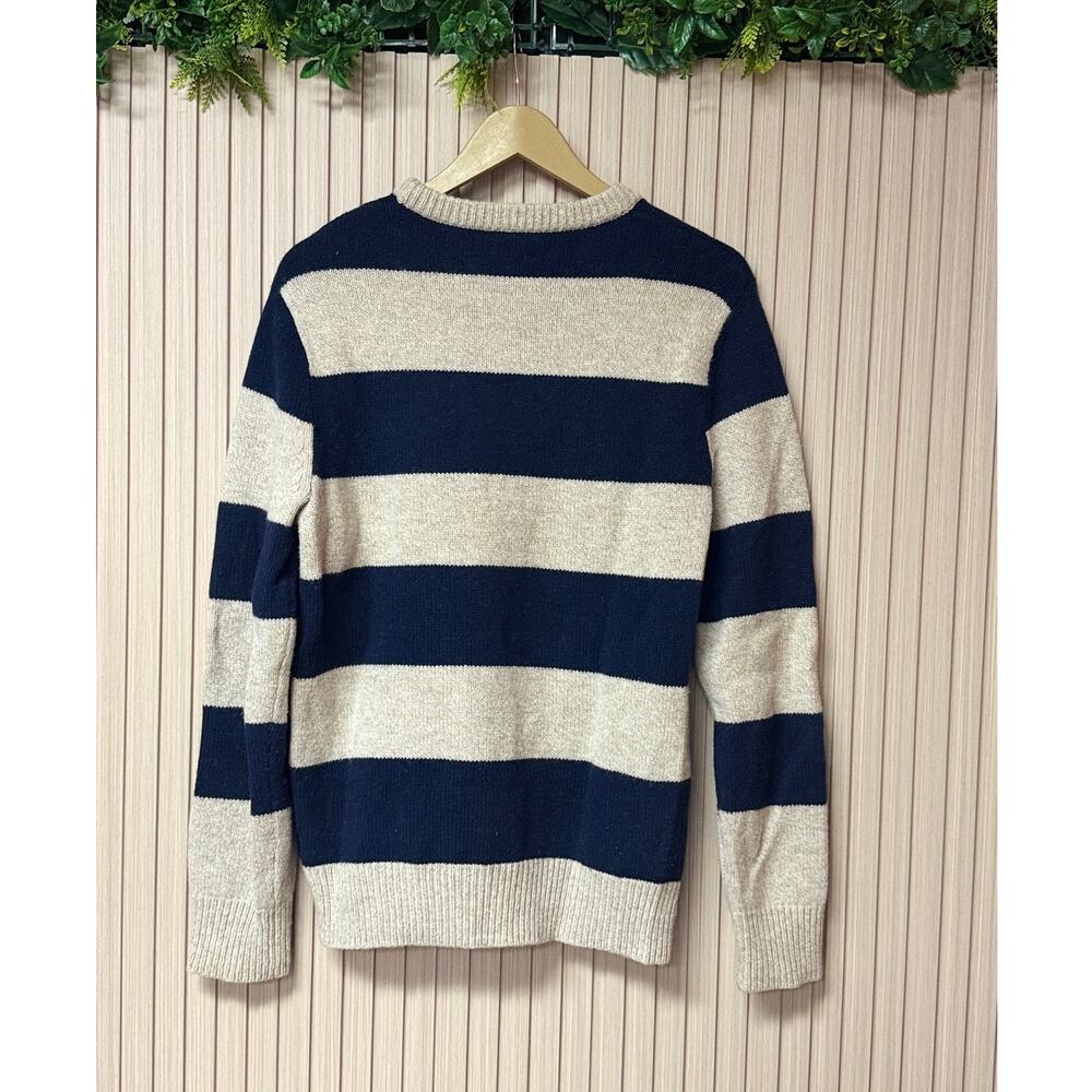 J.Crew 100% Lambswool Striped Crewneck Sweater Women's Size M - Picture 2 of 11